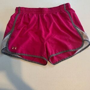 Under Armour Women's Fuchsia and Gray Athletic Shorts
